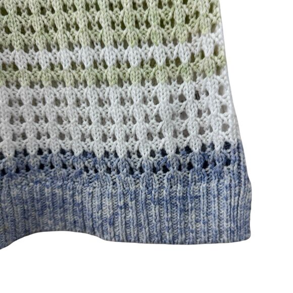 Talbots Small Crochet Knit Sweater Pastel Rainbow 3/4 Sleeve Pullover Womens - Picture 8 of 12